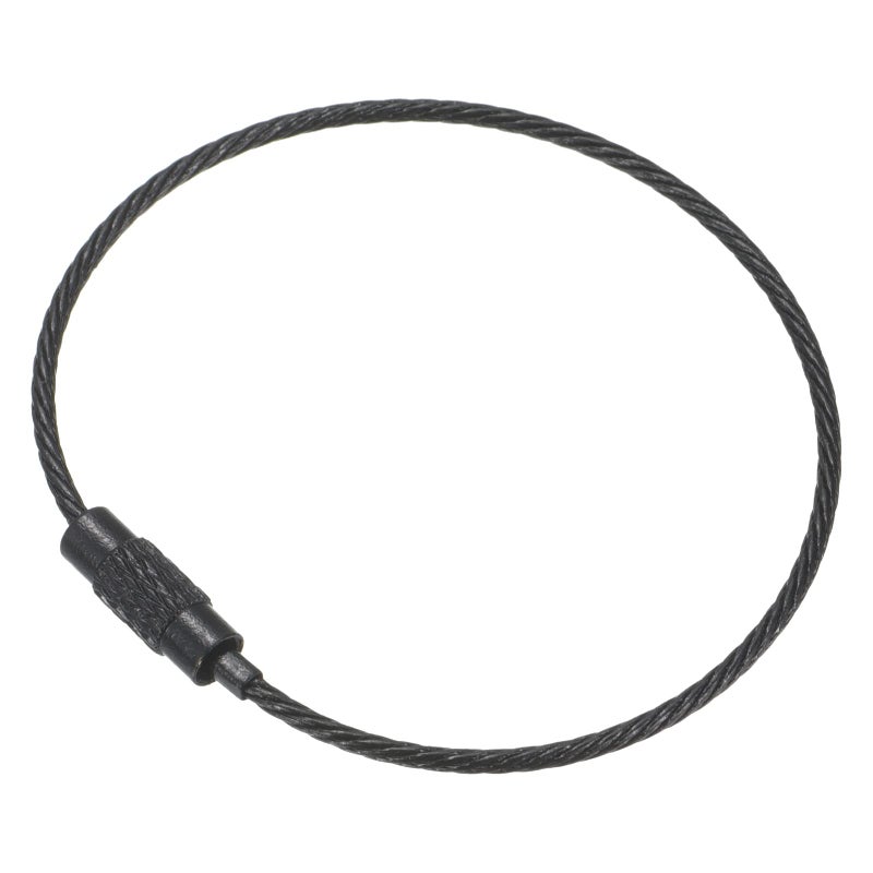PATIKIL 6 Inch Length Wire Keychain Cable 5 Pack Titanium Steel Key Ring Loop for Outdoor Hiking Sport Black - Image 3
