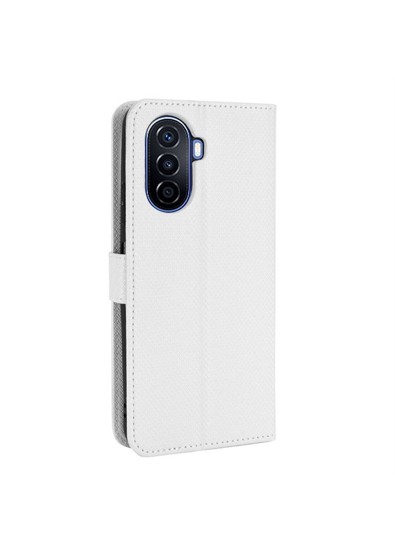 Nova Y70/Nova Y70 Plus/Nova Y71 4G Leather Stand Wallet Flip Case Cover Magnetic Phone Shell Wallet Phone Anti-Fingerprint Anti-Scratch and Anti-Drop Protection Back Cover with Card Slots  - Image 3