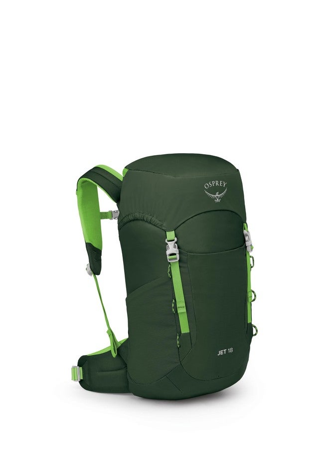 Osprey Jet 18L Kid's Hiking Backpack, Green Canopy, Green Canopy, One Size, Hiking Backpack - Image 1