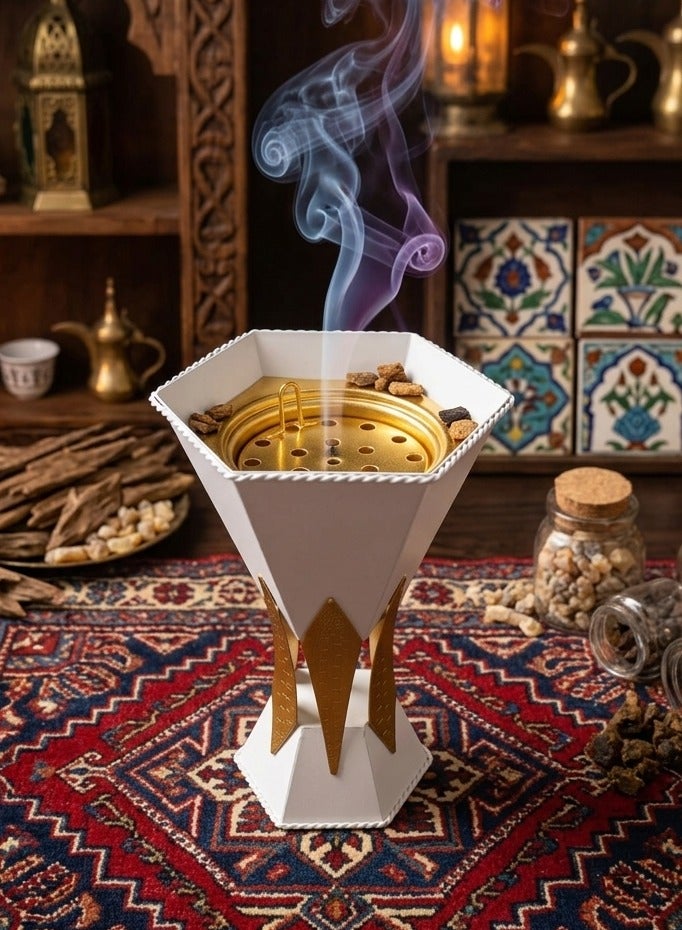 Luxury Geometric Hourglass Incense Burner for Bakhoor and Oud - LC-604S - Image 2