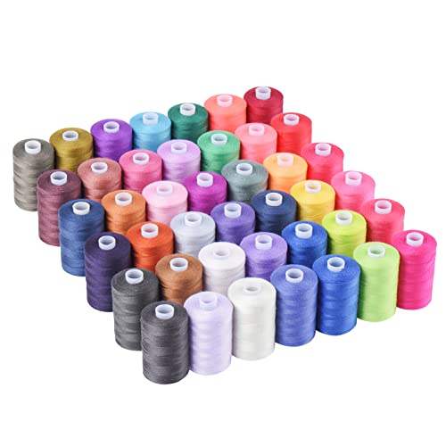 Simthread All Purpose Sewing Thread, 42 Spool Assorted 1000 Yards Polyester Threads for Sewing, Handy Polyester Sewing Threads for Sewing Machine - 42 Colors - Image 2