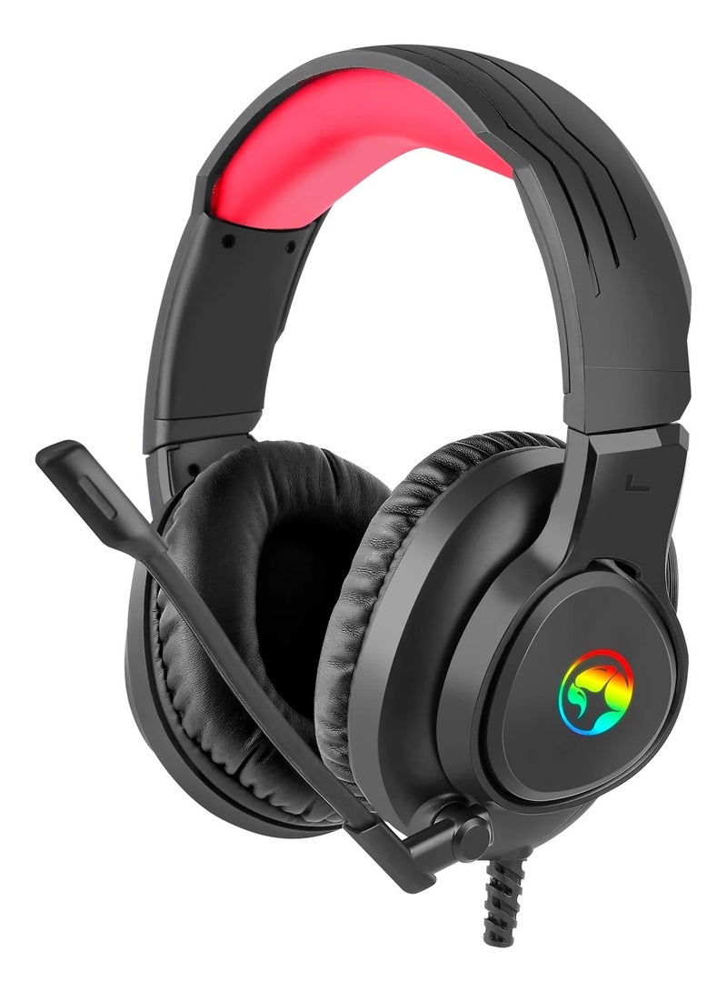 Marvo HG8958 RGB Gaming Headset - Stereo Surround Sound With Volume Control in Earcups  - Image 3