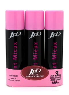 Jean Paul Dupont Tant Mieux 3Pcs Promo Pack Body Spray For Women 150ml  - Image 1