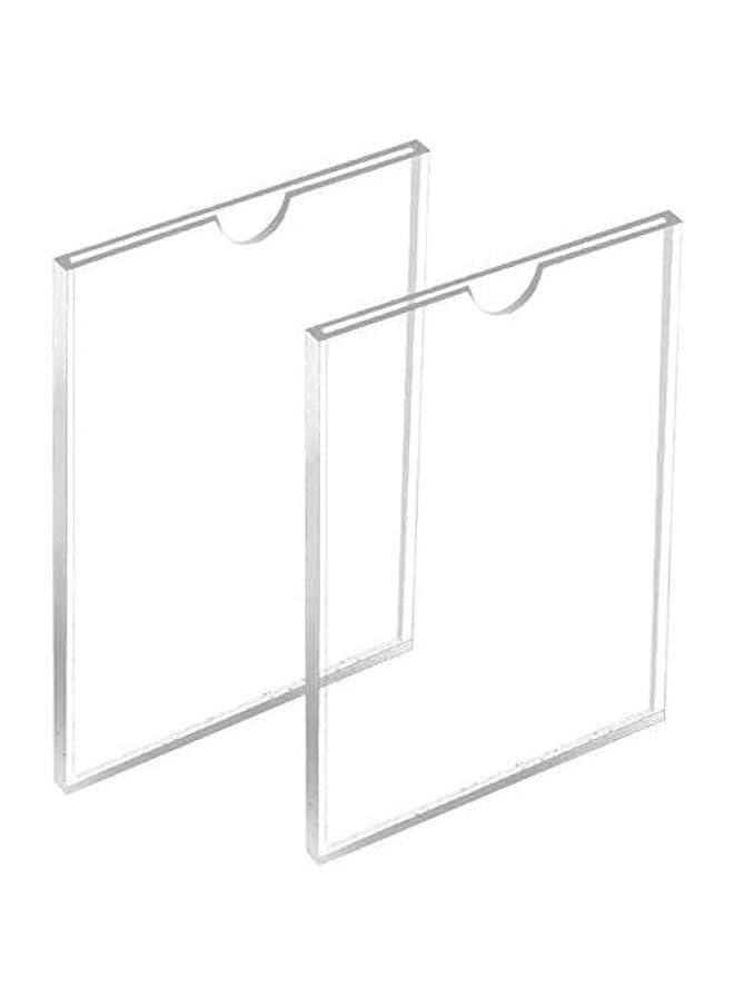 Captaintech BPA Acrylic Checklist Holder, Acrylic Wall Sign Holder Sign Holder 8.3x11.7 A4 Size Clear Vertical Wall Mount Frame Holder for Home, Office, Store, Restaurant, Pack of 2  - Image 1