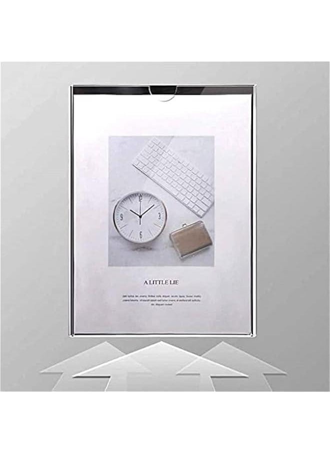 Captaintech BPA Acrylic Checklist Holder, Acrylic Wall Sign Holder Sign Holder 8.3x11.7 A4 Size Clear Vertical Wall Mount Frame Holder for Home, Office, Store, Restaurant, Pack of 2  - Image 4