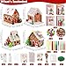 Fovths 4 Sets Clay Christmas Gingerbread House Kit with Lights Craft Cardboard Gingerbread House DIY Christmas Decorations Holiday Activity Arts and Crafts for Christmas Party Supplies Decoration - Image 4