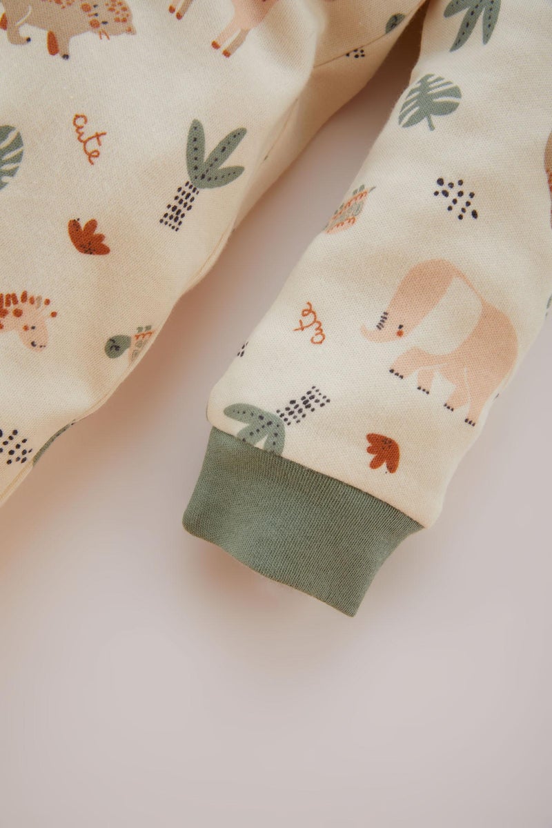DeFacto Baby Boy Newborn Safari Printed Premium Jumpsuit  - Image 2