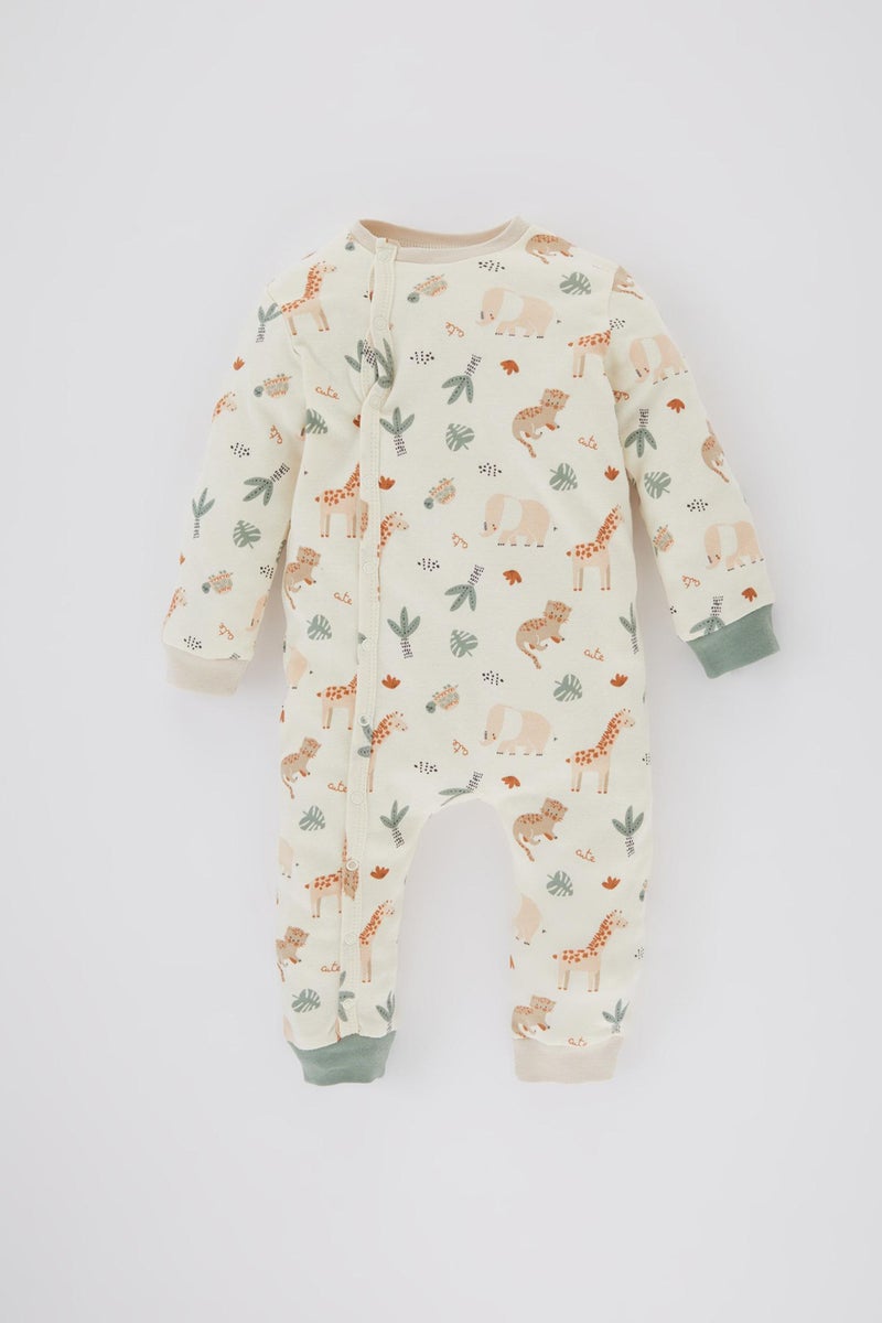 DeFacto Baby Boy Newborn Safari Printed Premium Jumpsuit  - Image 4