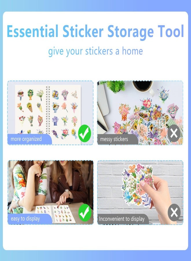 DHATMYC 2 Pack Reusable Sticker Book Collecting Album A5 Size 32+32 Sheets Release Paper Sticker Collection Storage Book for Adults Sticker Saver Holder Book (Blue+Purple) - Image 2