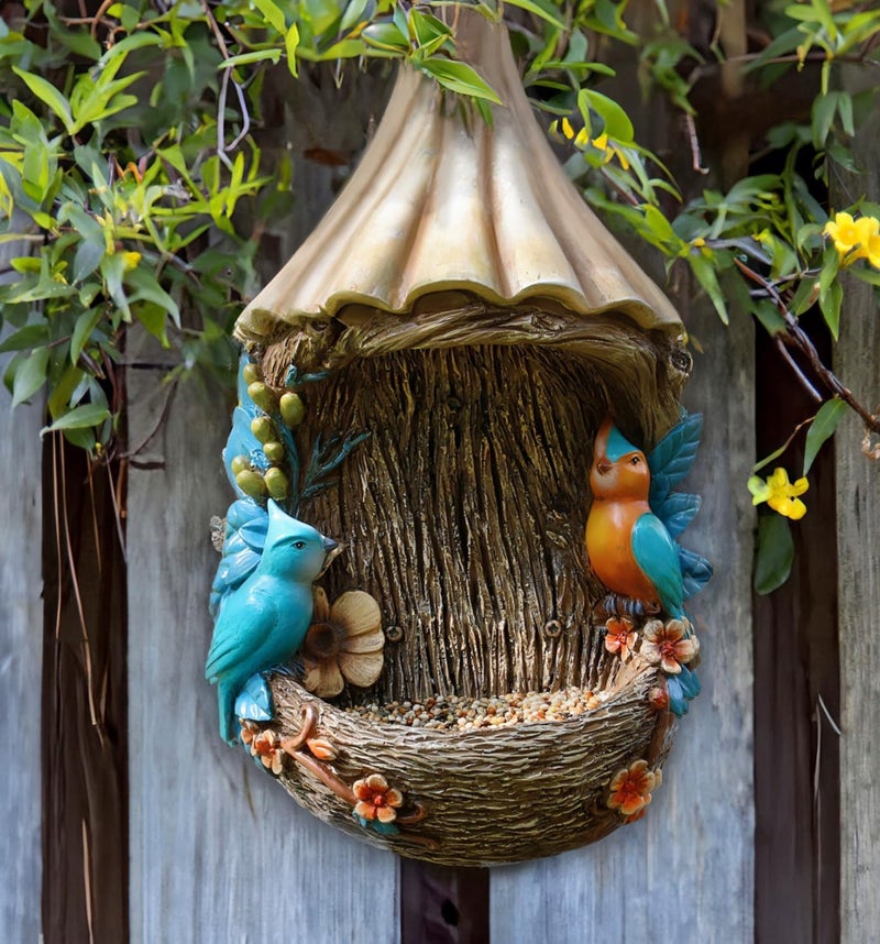 coonoe Fence Bird Feeder, Wall Mounted Bird Feeder, Pole Mounted Bird Feeder, Tree Face Bird Feeder, Garden Art Tree Decor Statues, Outdoor Wild Birdfeeder, Unique Patio Yard Art Gift Whimsical Bird Feeder - Image 2