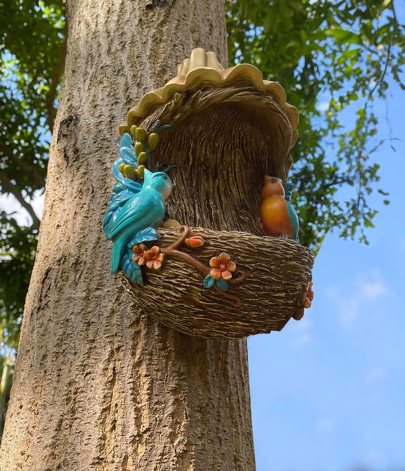 coonoe Fence Bird Feeder, Wall Mounted Bird Feeder, Pole Mounted Bird Feeder, Tree Face Bird Feeder, Garden Art Tree Decor Statues, Outdoor Wild Birdfeeder, Unique Patio Yard Art Gift Whimsical Bird Feeder - Image 1