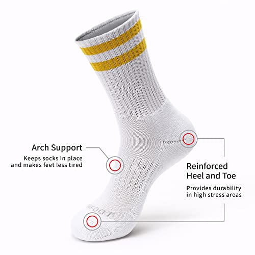MONFOOT جوارب رياضية للرجال/النساء 4 أزواج مع وسادة كوشن، مجموعة متوسطة مخططة - Image 2