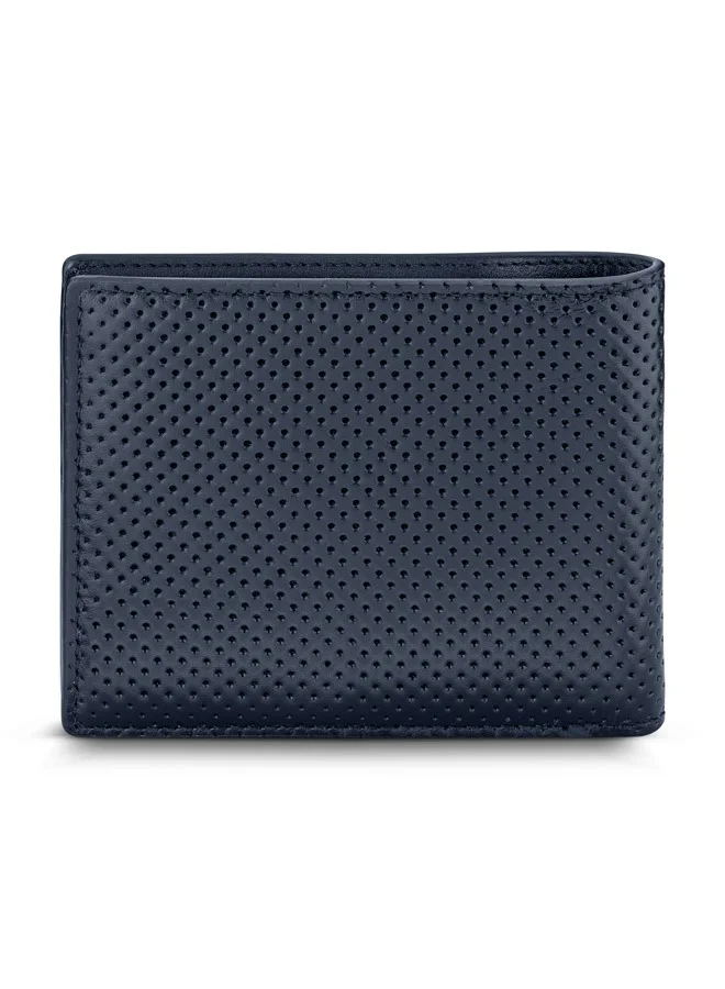 CERRUTI 1881 Cerruti 1881 Punti Navy Bifold Genuine Leather Wallet For Men With 6 Card Slots 105 MM- CEPU06642M-BLU