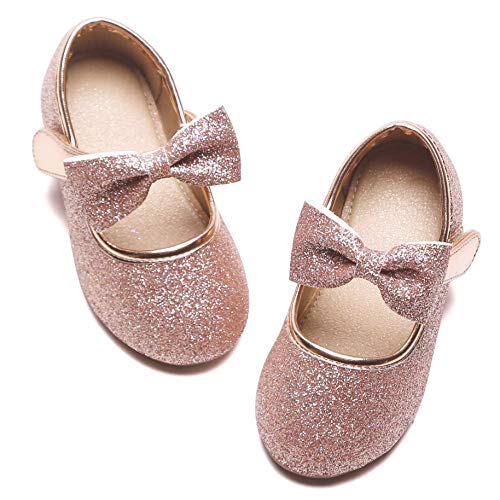 Felix & Flora Girls Mary Jane Flat Dress Shoe for Toddler Little Kid Party School (8 Toddler,Pink) - Image 1