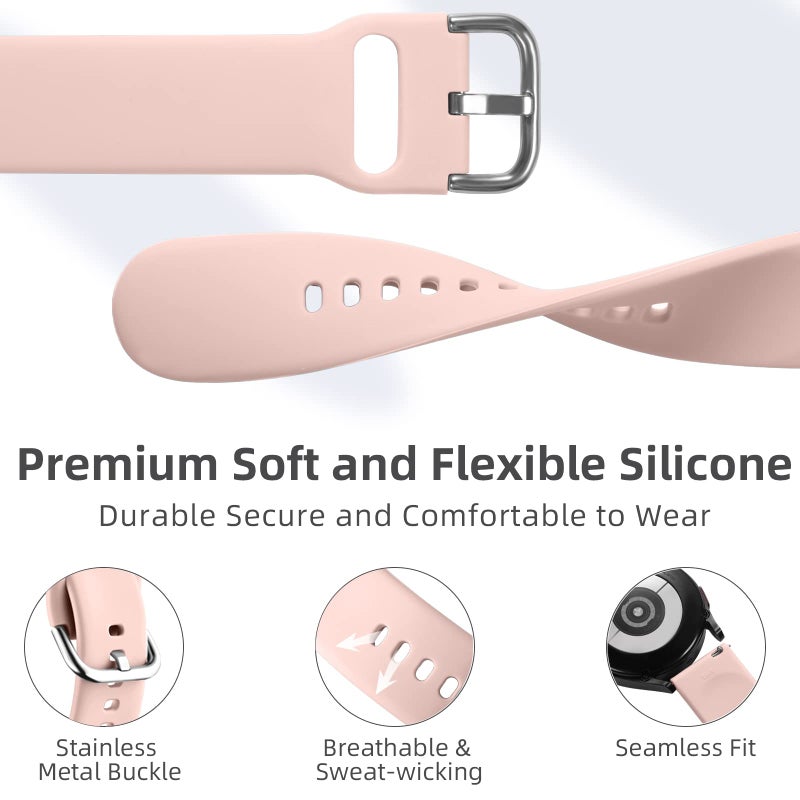 DaQin 10 Pack Bands Compatible with Samsung Galaxy Watch 7/6/5/4 40mm 44mm/Watch 6 Classic 43mm 47mm/Watch 5 Pro 45mm/Watch 4 Classic/Active 2 Band, 20mm Soft Silicone Sport Strap Wristbands Women Men - Image 2