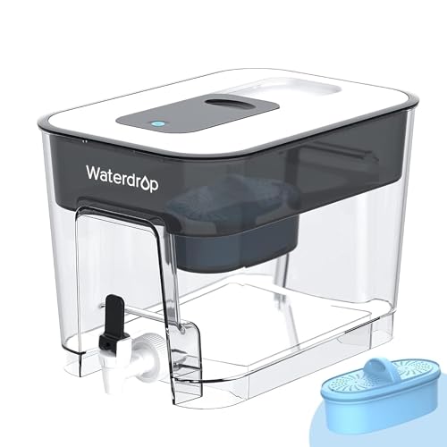 Waterdrop Alkaline Water Filter Dispenser, Large 40-Cup, Healthy, Clean & Toxin-Free Mineralized Alkaline Water, 100-Gallon, BPA Free, Black (1 Filter Included) - Image 1