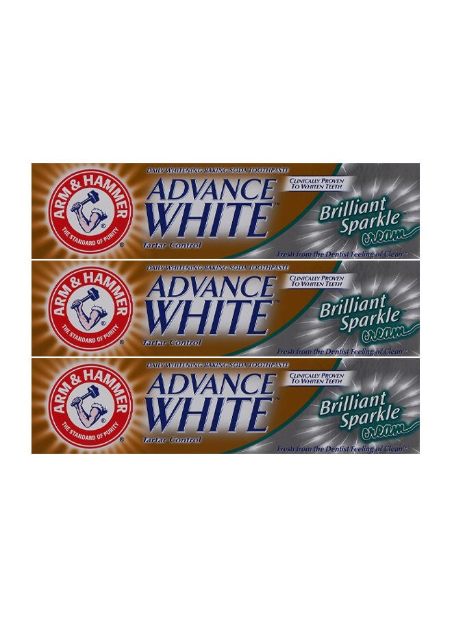 Arm & Hammer Advance White Tartar Control Toothpaste - Brilliant Sparkle Cream 115g Pack of 3 - Image 1