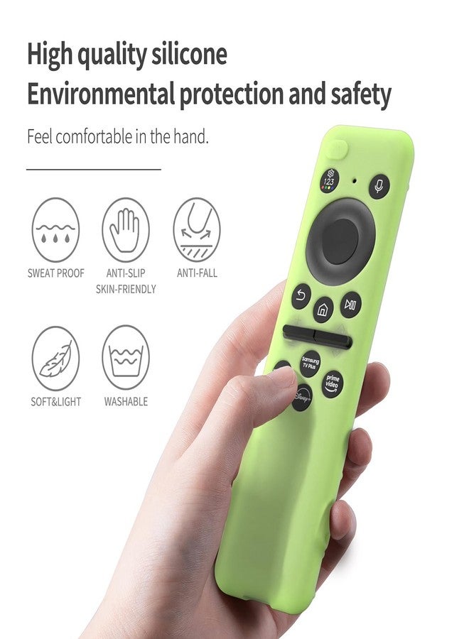 AKSHFETH Silicone Case for Samsung TV Remote 2023 Model BN59-01432a BN59-01432J Silicone Case Samsung Solar Cell 2023 8K Neo QLED HDR Smart TV Silicone Cover (Bright Green) - Image 4