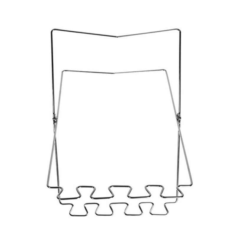 Trash Bag Holder Collapsible Stainless Iron Garbage Bag Holder Stand Portable Outdoor Stand White - Image 2