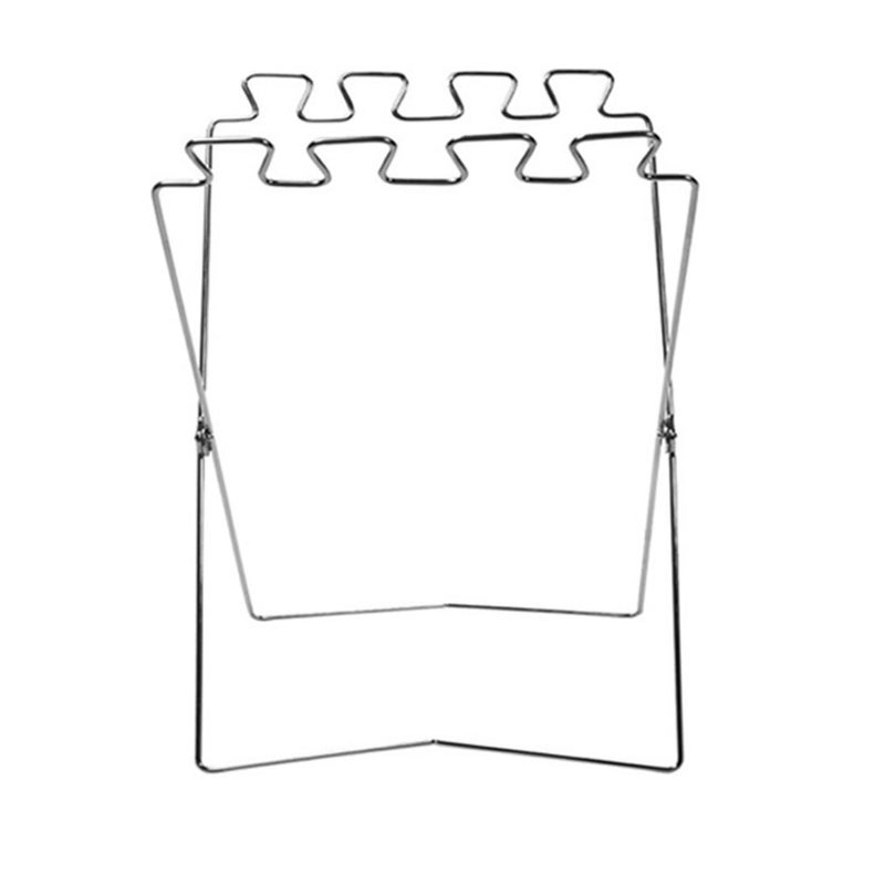 Trash Bag Holder Collapsible Stainless Iron Garbage Bag Holder Stand Portable Outdoor Stand White - Image 3