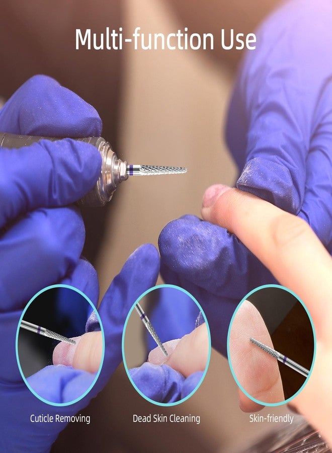 HYTOOS Small Cone Cuticle Clean Nail Drill Bits, 3/32" 2mm Conical Carbide Nail Bit, Professional Safety Under Nails Cleaner for Cuticle Dead Skin, Electric Manicure Accessories, Medium - Image 3