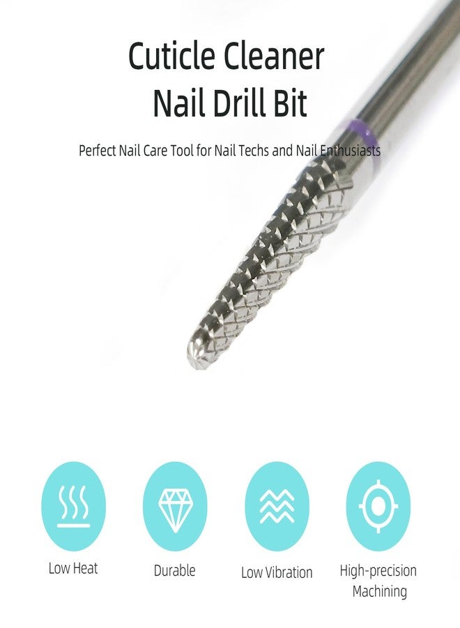 HYTOOS Small Cone Cuticle Clean Nail Drill Bits, 3/32" 2mm Conical Carbide Nail Bit, Professional Safety Under Nails Cleaner for Cuticle Dead Skin, Electric Manicure Accessories, Medium - Image 2