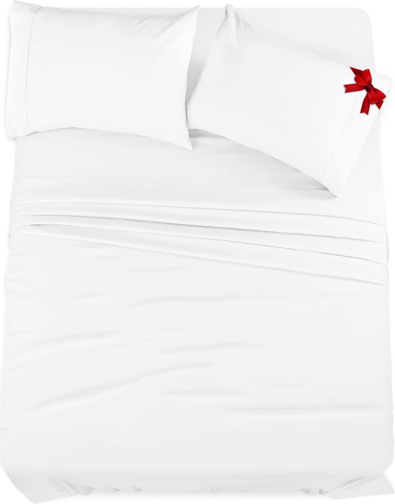 Utopia Bedding King Sheet Set 4 Piece Bed Sheets for King Size Bed, Hotel Luxury, Extra Soft, Cooling Bed Sheets - Wrinkle, and Fade Resistant (White) - Image 1