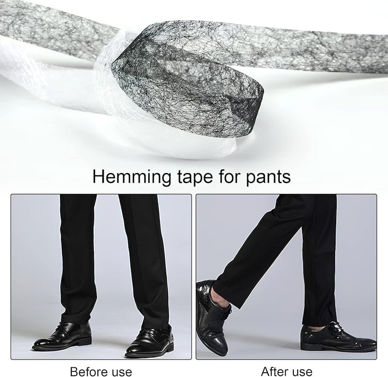 TERRIFI 6 Rolls of Versatile Hemming Tape, 420 Yards of No-Sew Iron-On Fabric Fusing Tape for Easy Clothes Repair and Sewing Projects, Ideal for Pants, Dresse, Curtain and More (0.4/0.8/1.2 inch, White/Black) - Image 4