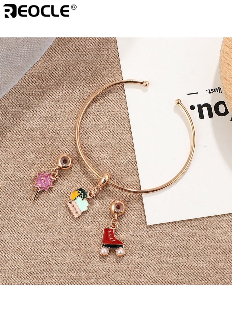 REOCLE Kids' Charm Bracelet Set Adjustable Bangle with Play-Themed Charms Casual Daily Wear Whimsical Accessory Set - Image 3