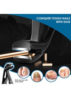 Beauté Secrets Beauté Secrets Large Nail Clippers 4 times wider jaw opening Nail Cutter, 9mm wide with a 7-shape angled head for precision trimming (BS-PNT-515)  - Image 4