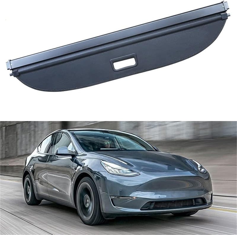 QASULER Retractable Car Trunk Parcel Shelf Cover for Tesla Model Y - Image 5