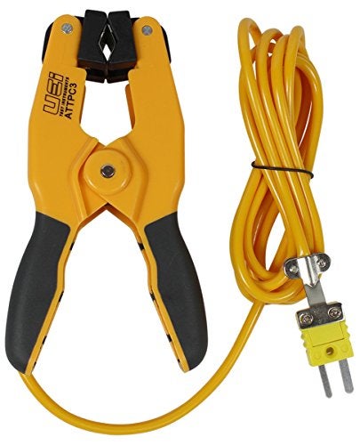 UEi Test Instruments ATTPC3 Pipe Clamp K-Type Thermocouple adapter, HVAC Temperature Probe for Clamp Meters, Surface Thermometer for Boiler and AC Line Temperature Readings - Image 1