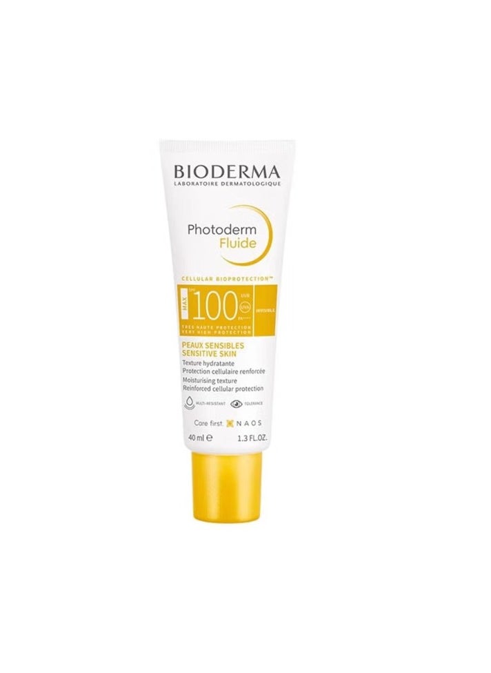 Bioderma Photoderm Fluide Max Spf100 Invisible Maximum Sensory Protection For Sensitive Skin 40ml  - Image 1