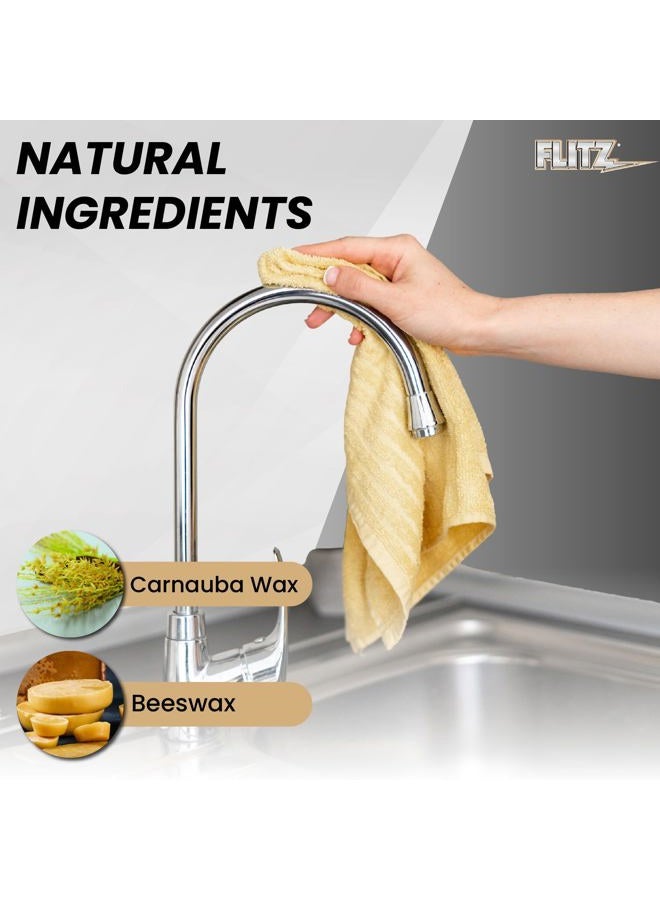Flitz Faucet Wax Plus - 3.4oz Bottle of USA-Made, Water-Based Faucet Cleaner & Polisher for Water Stains, Fingerprints, & More - Metal Wax for Bronze, Nickel, Chrome, Brass - Granite Polish (1 Pack) - Image 4
