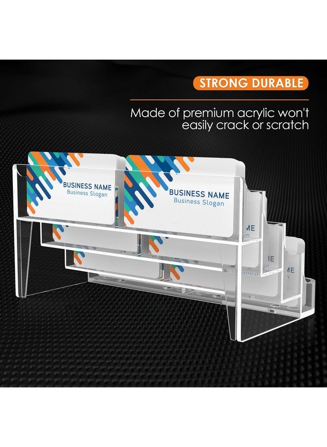MaxGear Acrylic Business Card Holder For Desk Multiple Business Card Holders, Business Card Stand Business Card Display Holder, Clear Plastic Business Card Holder Display Office, 8 Pocket - Image 3