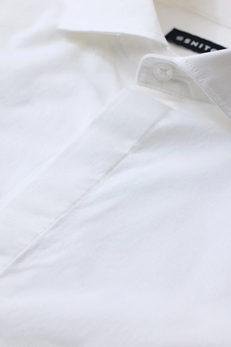 SNITCH White Slim Fit Stretch Shirt