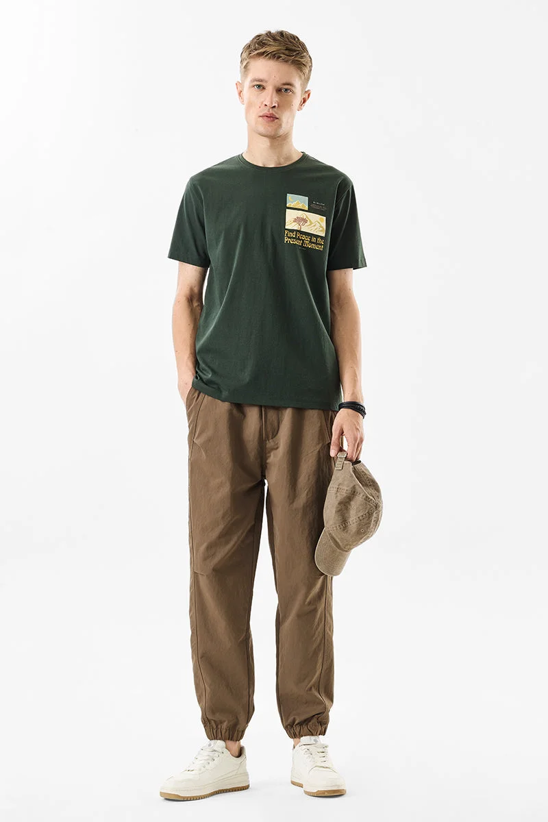 SNITCH Brown Relaxed Fit Joggers