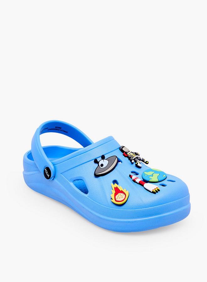 Aqua Boys Space Jibbitz Clogs - Image 1