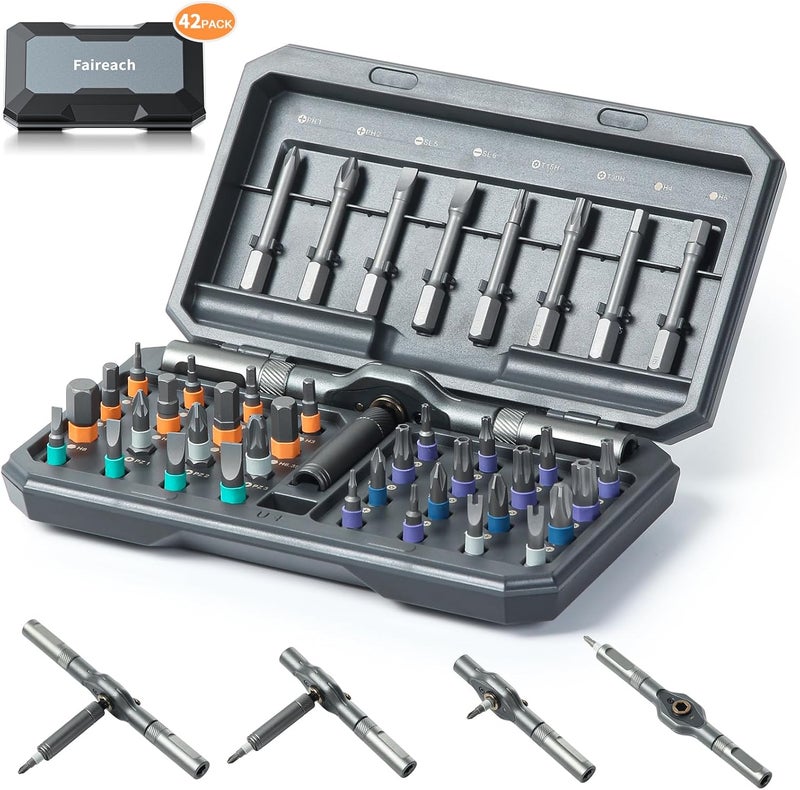 Faireach 42 in 1 Magnetic Screwdriver Set with Detachable Ratchet Handle - Image 1
