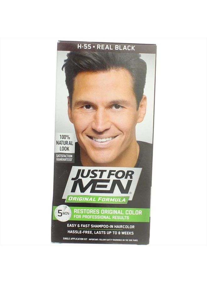 Just For Men شامبو للرجال بلون أسود حقيقي (علبة من 6) - Image 1