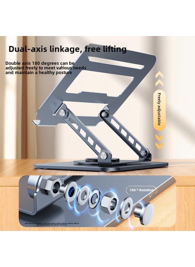 All-metal 360-degree Rotating Laptop Bracket Suspended Heat Dissipation Desktop Heightening Flat Support Bracket Wholesale-color: Universal For Tablets/laptops - All Metal - Image 4