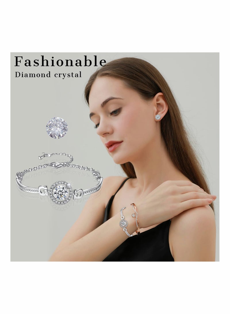 KASTWAVE Jewellery Sets for Women Cubic Zirconia Necklace Earring Sets Bling Rhinestone Bridesmaid Jewelry Set - Image 2