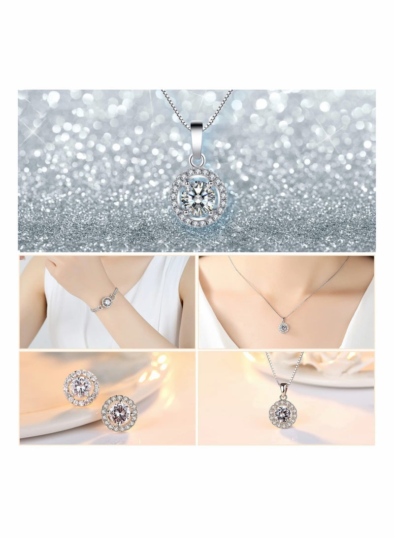 KASTWAVE Jewellery Sets for Women Cubic Zirconia Necklace Earring Sets Bling Rhinestone Bridesmaid Jewelry Set - Image 5