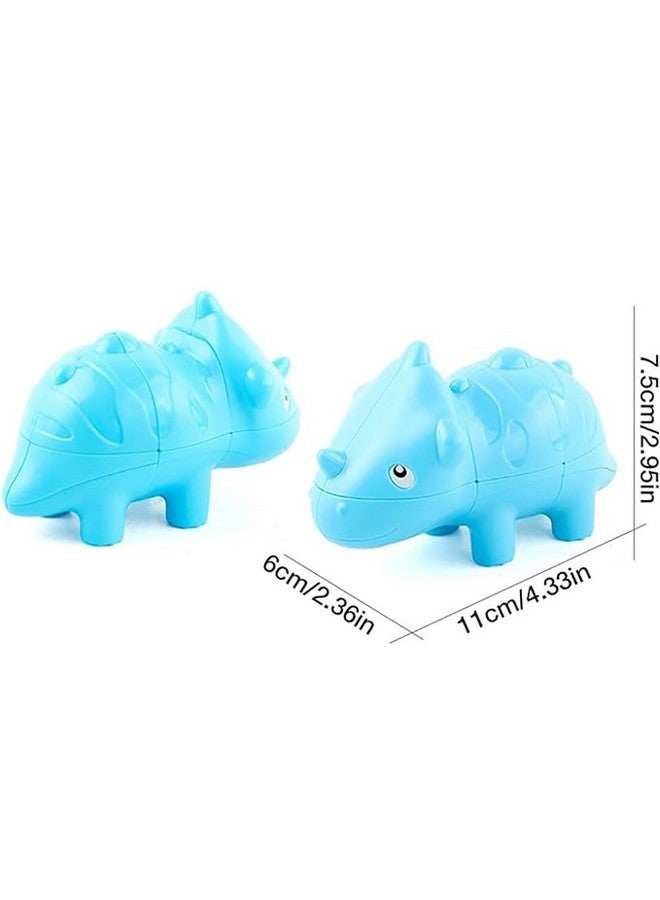 كيديتوس مكعب السرعة كيديتو ديناصور (ستيراكوصور) 2x2x3، لغز مكعب حيواني، لغز ديناصور ثلاثي الأبعاد، ألعاب تخفيف التوتر، ألعاب ألغاز للأطفال الصغار، ألعاب مونتيسوري للأطفال الصغار، أزرق - Image 4