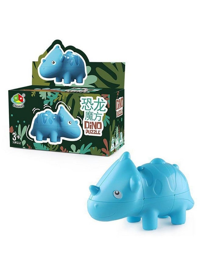 كيديتوس مكعب السرعة كيديتو ديناصور (ستيراكوصور) 2x2x3، لغز مكعب حيواني، لغز ديناصور ثلاثي الأبعاد، ألعاب تخفيف التوتر، ألعاب ألغاز للأطفال الصغار، ألعاب مونتيسوري للأطفال الصغار، أزرق - Image 1