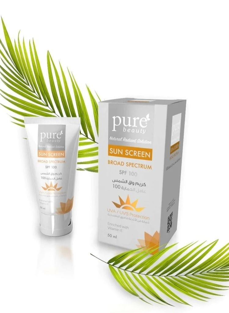 بيور بيوتي كريم واقي من الشمس - كريم واقي من الشمس SPF 100 - 50 مل