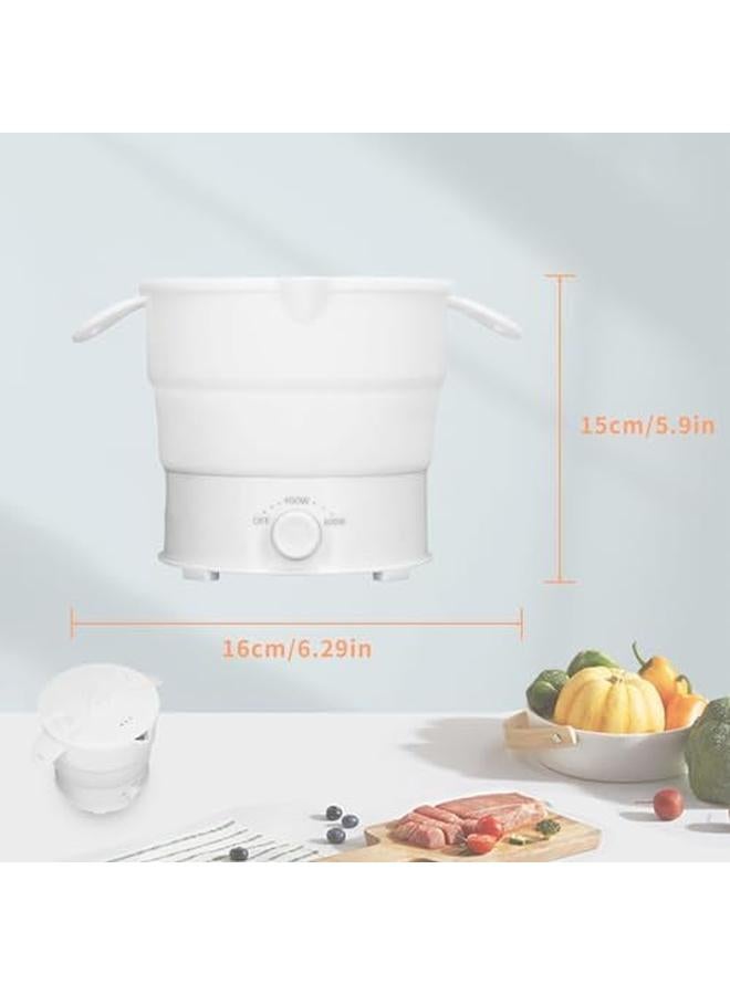 إكسفور وعاء تسخين كهربائي قابل للطي من الفولاذ المقاوم للصدأ وعاء تسخين كهربائي 220 فولت مستوى 2 حماية من انقطاع التيار الكهربائي 1.2 لتر وعاء محمول متعدد الوظائف للسفر في المنزل والمكتب - Image 3