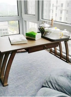 fashionhome 1-Piece Japanese Low Table Floor Tea Table Altar Table for Meditation Wooden Coffee Table Writing Desk Suitable for Living Room Dining Room Home Decoration 60x37x31 cm  - Image 2