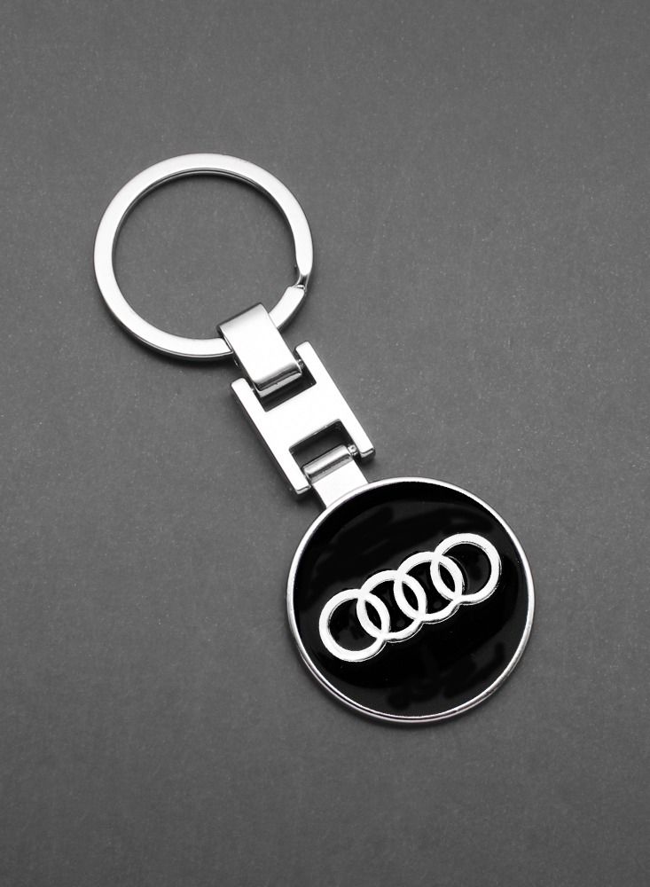 أودي سلسلة مفاتيح معدنية ثلاثية الأبعاد بشعار أودي مصنوعة من سبائك الزنك - Image 1