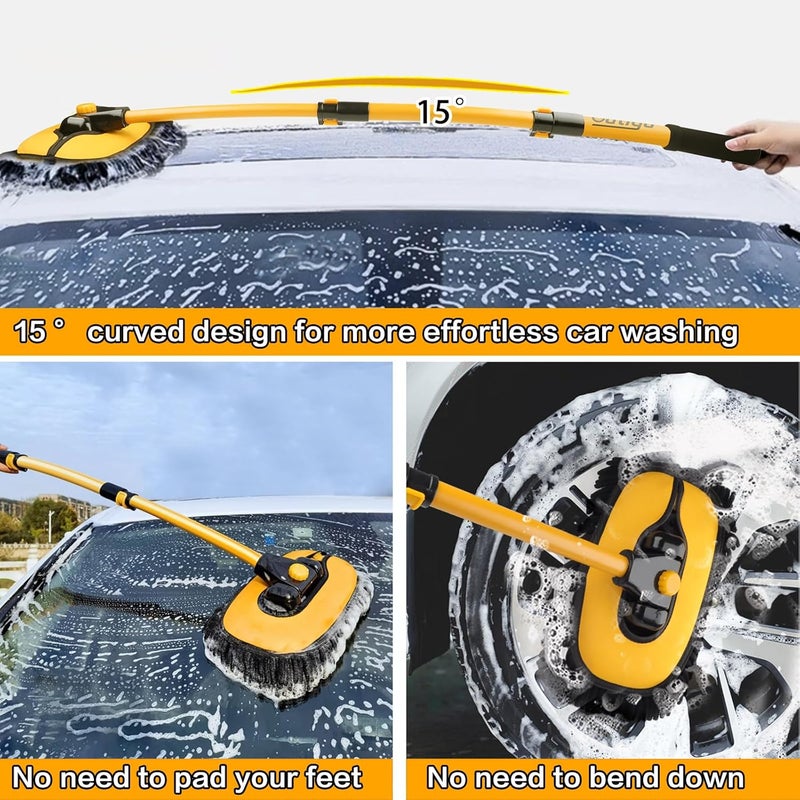 Outigu 3-in-1 Car Wash Brush with Telescopic Handle and Microfiber Cleaning Kit - Image 4